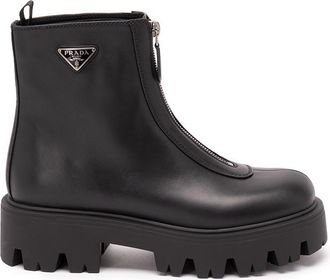 Prada Leather Zipper Booties
