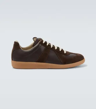 Maison Margiela Replica leather and suede sneakers