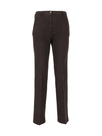 BRIGLIA 1949 Mid-Rise Button Detail Straight-Leg Pants