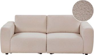 Beliani Modular 2 Seater Sofa Beige Boucle Sectional Two Piece Sofa Modern Minimalistic Style KIVVIK