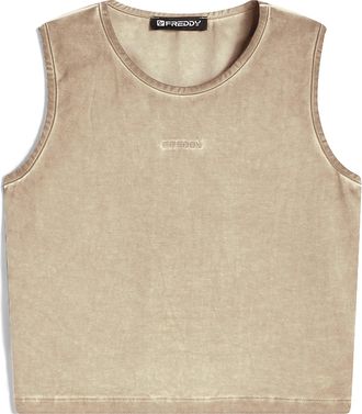 Freddy Crop top slim fit in tessuto jersey effetto vissuto