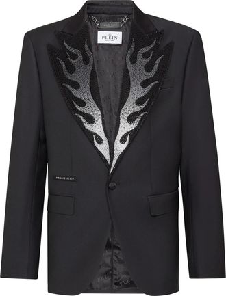 Philipp Plein Wool Blazer Lord fit Flame - Heren - Blazers - Zwart - 2XL - Wol - Jassen
