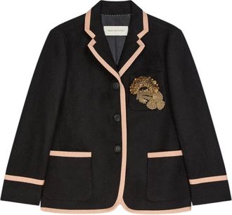 Dries Van Noten Blazer - Dames - Jassen - Zwart - Maat: XS Wol