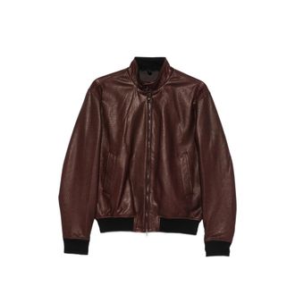 Tagliatore Ice Pebbled Leather Jacket