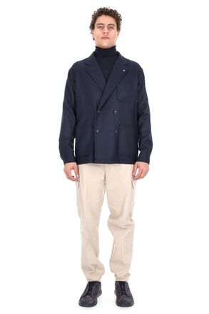 Tagliatore Braun Model Cropped Double-Breasted Virgin Wool Jacket