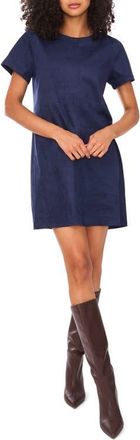 Vince Camuto Faux Suede Paneled Shift Dress in Classic Navy at Nordstrom, Size X-Large