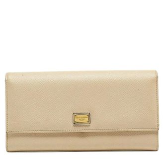 Dolce & Gabbana Pre-owned Wallets, female, Beige, Size: ONE SIZE Pre-owned Leather wallets