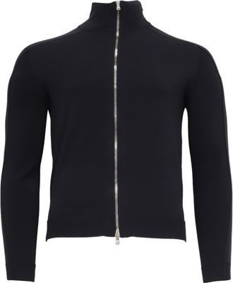 Theory Zip Up Cardigan in Black Cotton