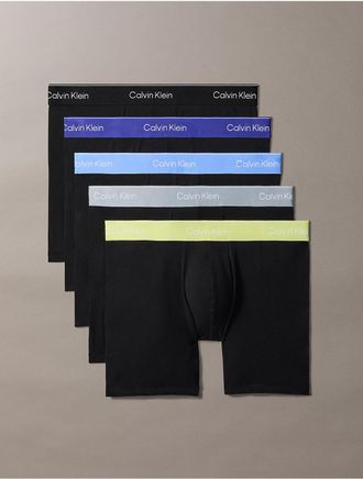 Calvin Klein Mens Icon Cotton Stretch 5-Pack Boxer Brief - Black - XL