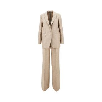 Tagliatore Adrianne linen-blend tailored suit Woman 44