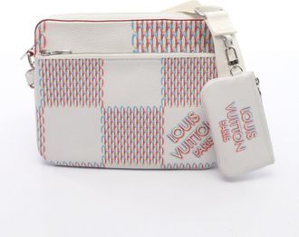 Louis Vuitton Multi-Color White Leather Shoulder Bag (Pre-Owned)