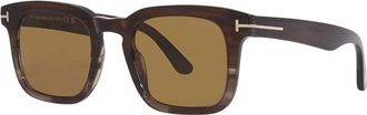 Tom Ford Sunglasses Square Full Rim, Coloured Havana Frame And Brown Lens Ft075155E