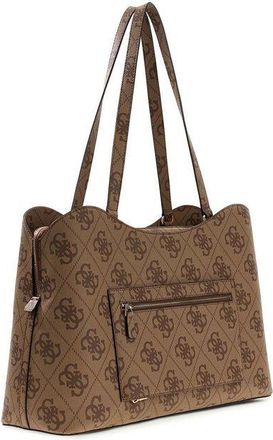 Guess Womens Tote Bag Latte Logo Polyurethane - Tote-Bags