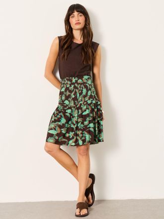 Fat Face FatFace Maelle Chocolate Brown Batik Regular Skirt