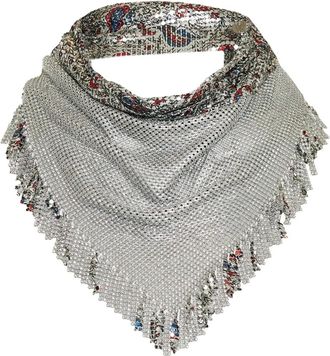 Paco Rabanne paisley-print chainmail necklace - Silver