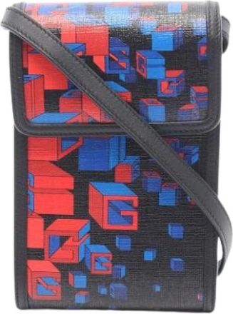 Gucci Pre-owned Vintage Canvas Crossbody Bag - Dames - Vintage Schoudertas - Veelkleurig - ONE Size - Leer - Vintage