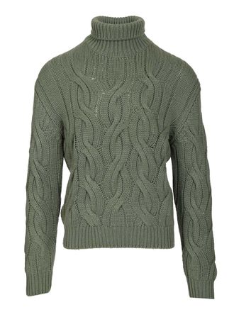 Mauro Ottaviani Cashmere Cable Knit Sweater Knitwear Verde-Uomo