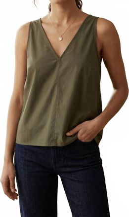 Odeeh V Neck Light Weight Tank Top In Dark Olive