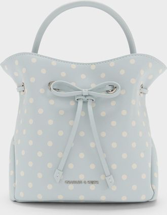 Charles & Keith Hazel Polka-Dot Bow Bucket Bag