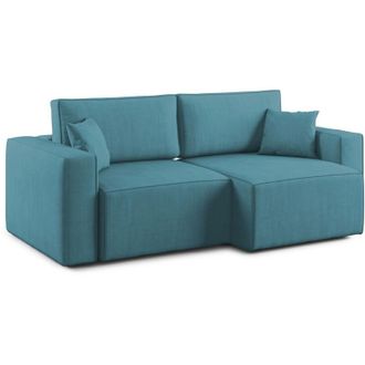 Divani.Store Morfeo Sof&aacute; Con Asiento Extra&iacute;ble En Tela Impermeable 180 Cm Azul Claro
