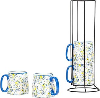 10 Strawberry Street Set Of 4 Bella Espresso Demitasse Stack