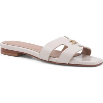 Bruno Magli Fina Slide Sandal in Bone Crinkled Patent at Nordstrom Rack, Size 8
