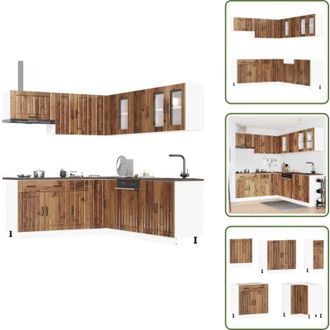 vidaXL The Living Store Set Mobili da Cucina 11 pz Lucca Legno Antico in Truciolato - Mobili da cucina in truciolato