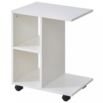 HOMCOM Particle Board C-Shaped 2-Shelf End Table White - Home Living | TJ Hughes