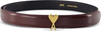 Ami Cintura con fibbia logo - Marrone
