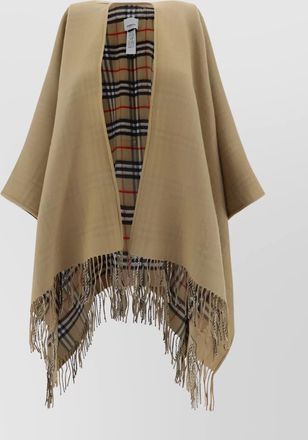 Burberry wool reversible check cape