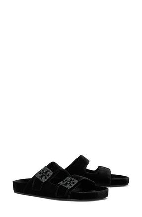 Tory Burch Mellow Pav&eacute; Slide Sandal in Perfect Black /Jet at Nordstrom, Size 5.5