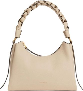 Coccinelle Boheme Grana Double Schoudertas - Dames - Schoudertassen - Beige - ONE Size - Leer - Tassen