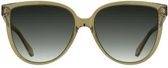 Kendra Scott Dira 57mm Gradient Tea Cup Sunglasses in Light Olive at Nordstrom