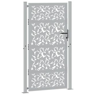 Berkfield Home Beautiful Garden Gate 105x180 cm Weathering Steel Leaf Design in Brown