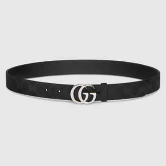 Gucci GG Marmont Belt, Black, GG Canvas