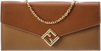 Fendi Fendi Ff Diamonds Leather Wallet On Chain