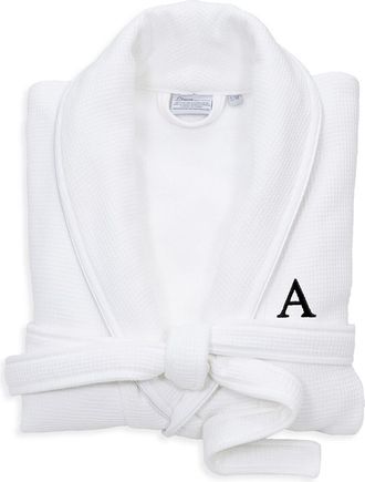 Linum Home Textiles Monogrammed Waffle Large/X-Large Terry Bathrobe, (A-Z)