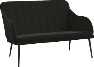 vidaXL Banco De Terciopelo Negro 110x76x80 Cm Vidaxl