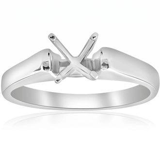 Pompeii3 Solitaire Ring 14K White Gold Size Selectable