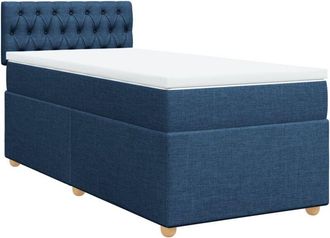 vidaXL Vidaxl - Cama Box Spring Con Colch&oacute;n Tela Azul 90x200 Cm