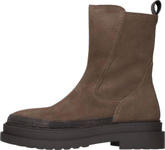 De Siena shoes Schoenen, Dames, Bruin, 40 EU, Su&egrave;de, Su&egrave;de Enkellaarsjes