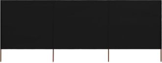 vidaXL Vidaxl - Paravientos De Playa De 3 Paneles Tela Negro 400x160 Cm