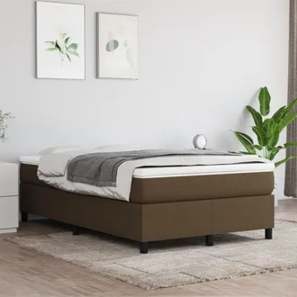 vidaXL Estructura De Cama Sin Colch&oacute;n Tela Marr&oacute;n Oscuro 120x200 Cm Vidaxl