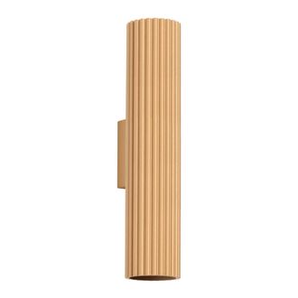 Wonderlamp Aplique de pared de aluminio dorado con 2 luces con 2 focos orientable