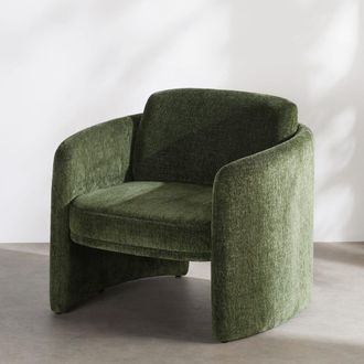 Maisons du monde Sill&oacute;n de tejido tramado verde