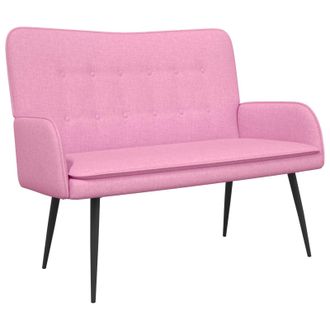 vidaXL Sof&aacute; De 2 Plazas Rosa 115 X 61 X 87 Cm Tela Vidaxl