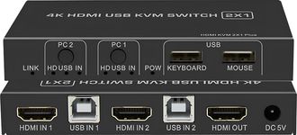 OEM Conmutador Kvm Biaze Kvm08 Hdmi 2.0, 2 Puertos, 4k 60hz, Hdcp, Usb, Intercambiable En Caliente