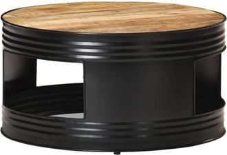 vidaXL Coffee Table Black 68x68x36 cm Solid Rough Mango Wood vidaXL