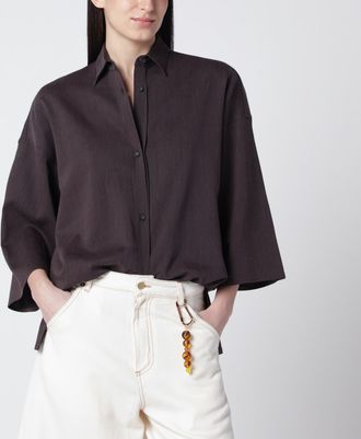 Darkpark Camicia Dora in twill marrone