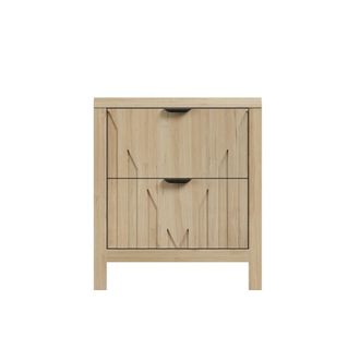 Urban Meuble Mesita de noche efecto roble 2 cajones 48x40x55,5cm, 1 pieza